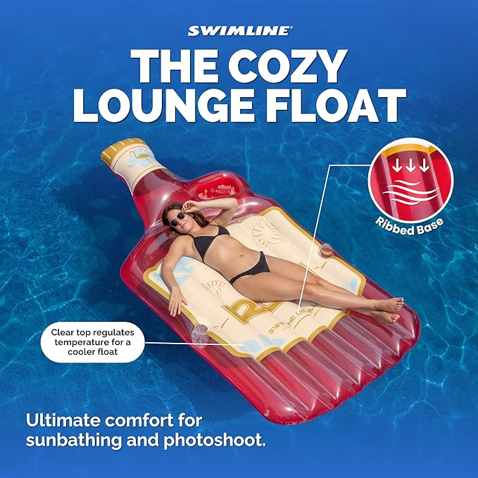 SWIMLINE Inflatable Swimming Pool Float Lounger Raft Mattress, Fun Mat, Rum Runner, Red