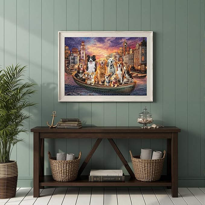 Sunset Dogs Jigsaw Puzzles for Adults 1000 Pieces, Difficult Puzzles Perfect for Game Night, Great Gift Idea, Size 26.65 x 19.25 in