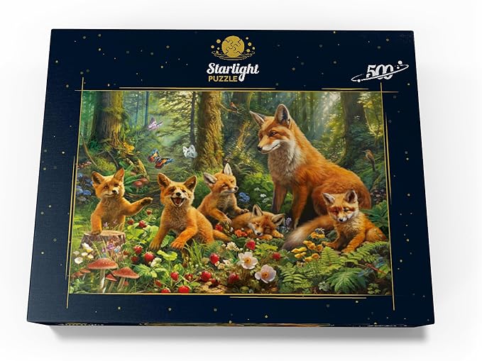 MyPuzzle Fox Family - Premium 500 Piece Jigsaw Puzzle for Adults