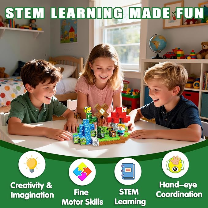 Magnetic Blocks Toys for Kids, 100PCS Magnetic Building Blocks, Magnetic Cubes, Sensory Stacking Toys for STEM Constructions Magnet Blocks for Boys Girls Age 4 5 6 7 8-12 Birthday Gifts