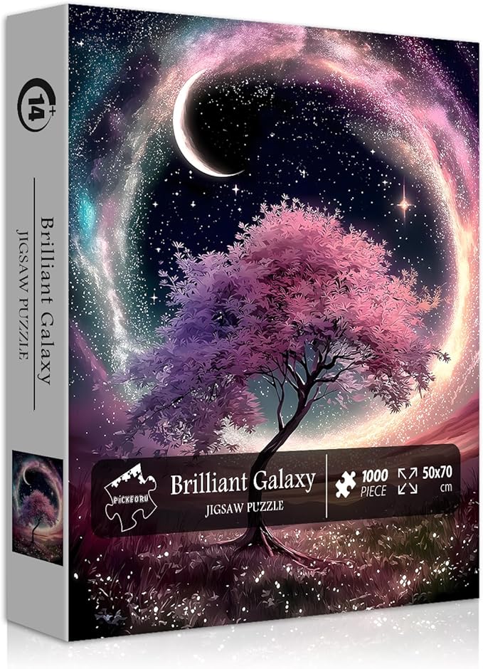 Tree of Life Starry Night Puzzle 1000 Pieces, Fantasy Plant Landscape Scenery Puzzles for Adults, Nature Scenic Challenge Jigsaw Puzzle