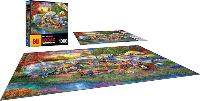 RoseArt - Kodak Premium - Shiny Happy Campers - 1000 Piece Jigsaw Puzzle for Adults