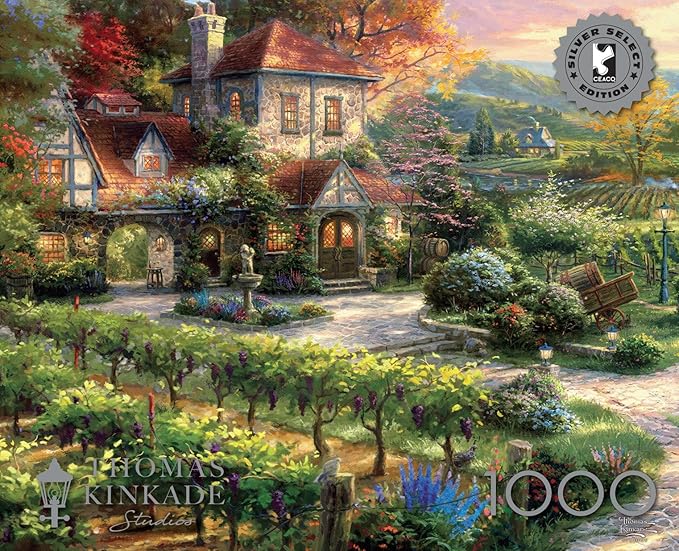 Buffalo Games - Silver Select - Thomas Kinkade - Thomas Kinkade: Wine Country Living - 1000 Piece Jigsaw Puzzle for Adults -Challenging Puzzle Perfect for Game Nights - Finished Size is 26.75 x 19.75