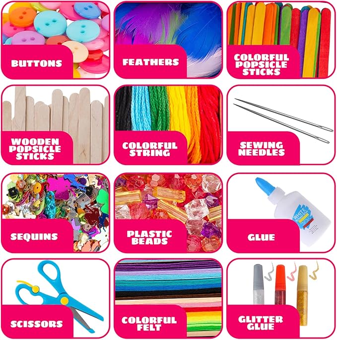Arts & Crafts Kit for Kids - Special Bundle, Deluxe Craft Chest & XXXL Craft Bag - 5000+ Pieces
