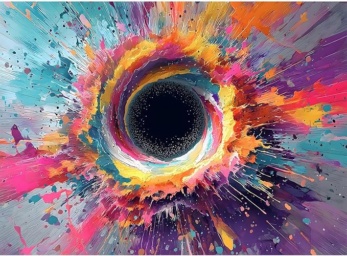 Puzzles for Adults 500 Pieces, Colorful Wall Art Jigsaw Puzzles 500 Pieces - Vortex of Colors, Impossible Puzzle for Wall Decor