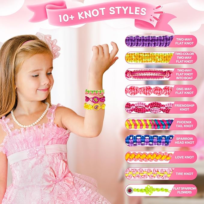 TQRAZ Bracelet Making Kit,Friendship Bracelet Kit,Arts and Crafts for Kids Age 8-12,Bracelet Making Kit for Girls 8-12,Birthday Gifts Ideas for Girls 8 9 10 11 12 Years Old