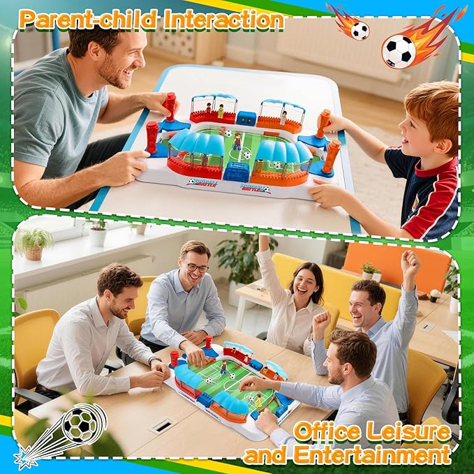 Soccer Board Game for Kids:Mini Foosball Table Game with 8 Figures&Shade Canopy for 3 4 5 6 7 8-12 Year Old Boys, Perfect Birthday Sports Gifts for Indoor Family Interaction & Parties & Birthday
