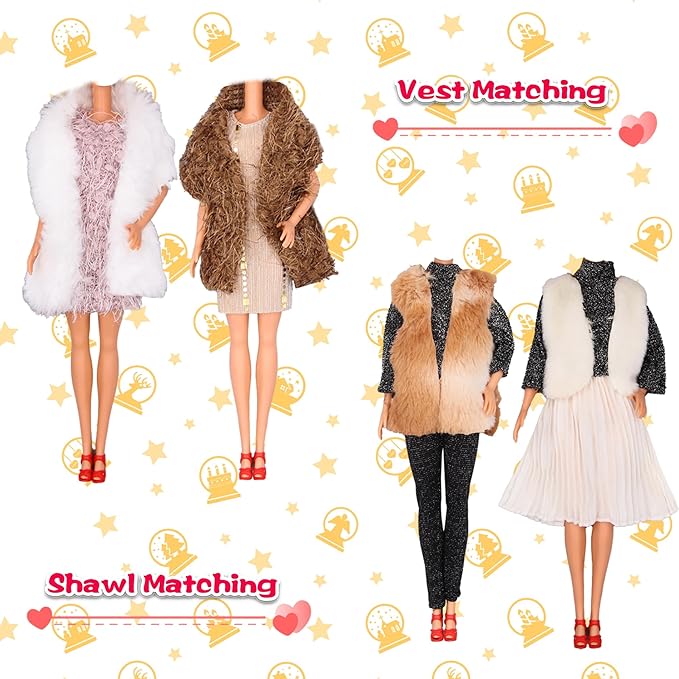 EuTengHao Doll Winter Coat Clothes Set for 11.5'' Girl Doll Include Winter Coat Jacket Tops Jeans T-Shirt Pants Skirt Dress Hat Suitable for 30cm Dolls for Girls Gift