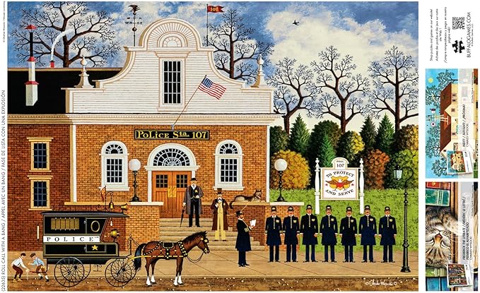Buffalo Games – Roll Call with a Bang - Charles Wysocki - 300 Oversized Piece Jigsaw Puzzle  Larger Shapes - Great for Adults, Seniors, Family, Kids, Easy to Grip