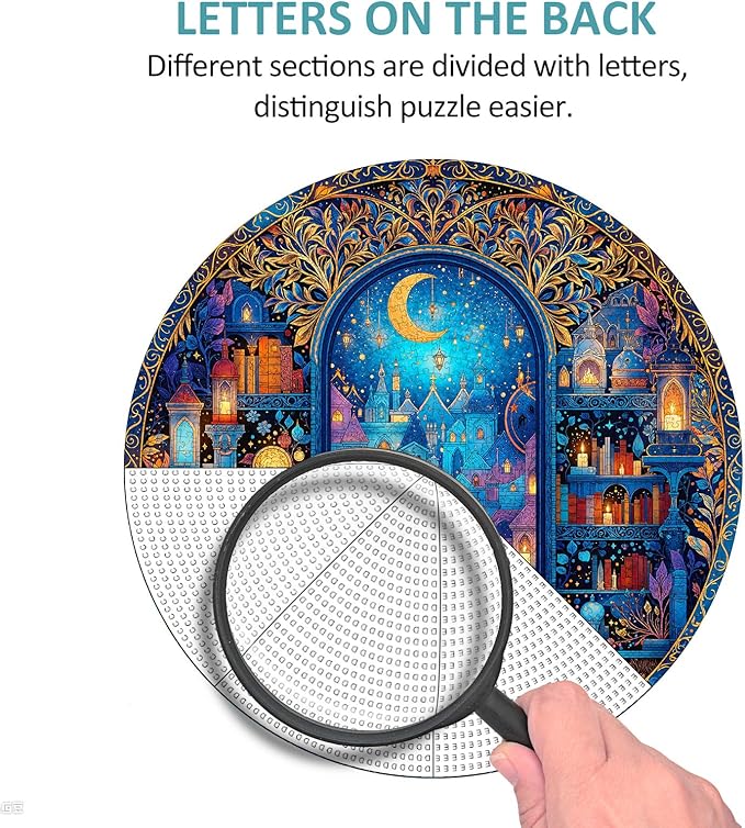 Bookshelf Cat Puzzles for Adults 1000 Pieces, Round Watercolor Jigsaw Puzzles 1000 Pieces, Impossible Difficult Hard Challenging Puzzles for Adults, Art Puzzle for Home Decor (26.5 * 26.5in)