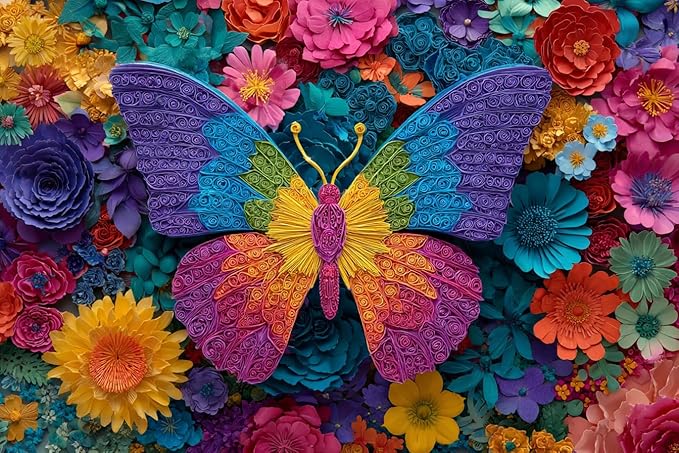 Butterfly Puzzles for Adults 1000 Pieces,Challenging Colorful Flower Butterflies Puzzles,Great Gift for Butterfly Lovers