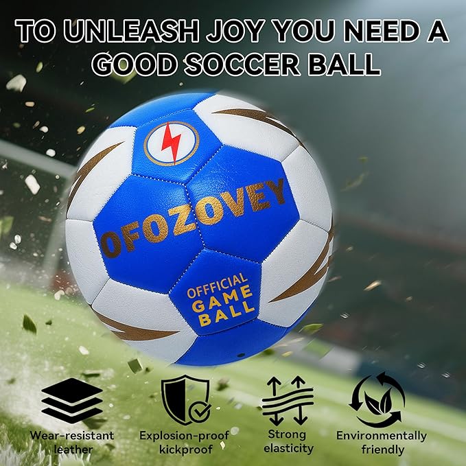 Soccer Ball Size 3,4,5 Two Pack,Classic Indoor Outdoor Soccer with 1 Pump 2 Net Bag and 2 Needle,Long-Lasting for Training, Games, Outdoor & Indoor Play Ideal Gift for Boys Girls Youth Adult