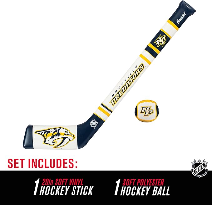 Franklin Sports NHL Team Mini Soft Hockey Stick Set - NHL Team Soft Foam Mini Hockey Stick and Ball - Great Toy for Kids