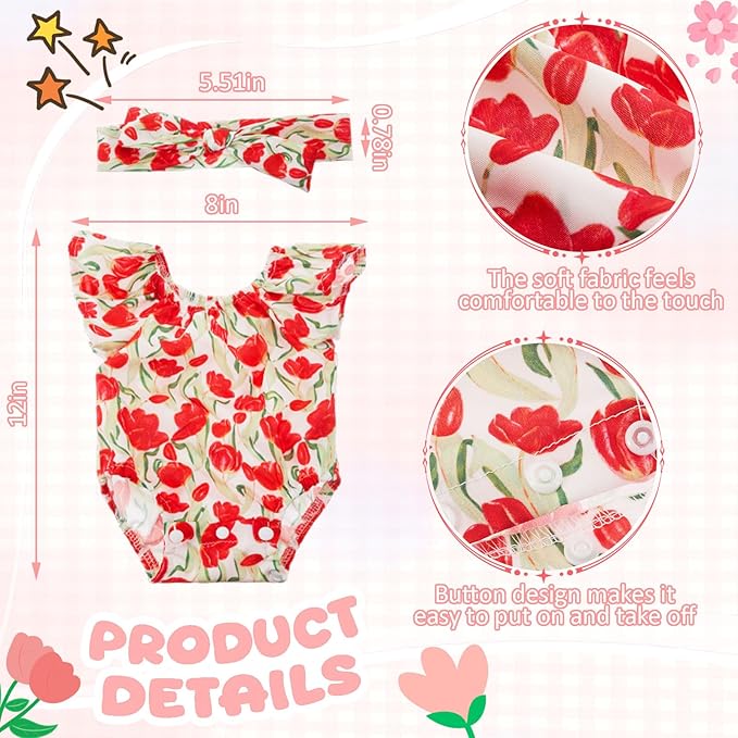3 Set Reborn Baby Doll Clothes Set for 17-22 Inch Colorful Babydolls Clothes Outfits Realistic Babydolls Cute Floral Pattern Dress Accessories with Headband Bulk for Dress up Girl Kids Gift