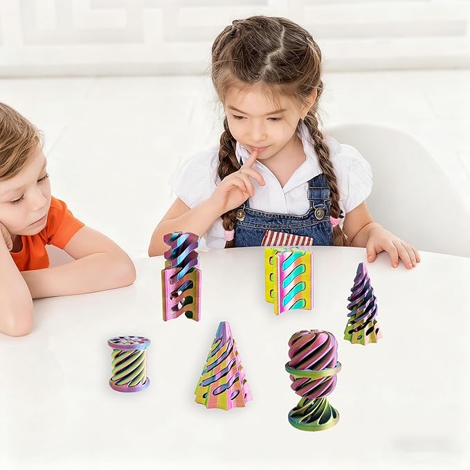 Valentines Day Gifts 4 Packs Impossible Cone,Impossible Cones passthrough Impossible Pyramid for Relaxing,Spiral Fidget Toy passthrough Impossible Cone,Birthday for Adults & Kids