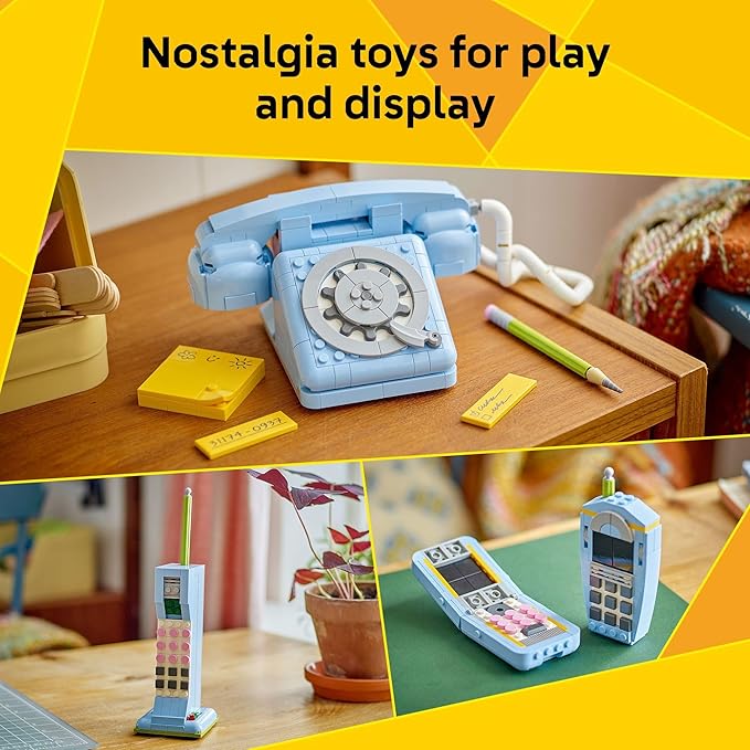 LEGO Creator 3 in 1 Retro Telephone Kids Toy - Home Decor for Bedroom or Kids Room - Building Toy and Learning Playset for Girls & Boys, Ages 8+ - Gift Idea for Birthdays or Special Occasions - 31174