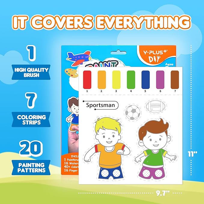 YPLUS Paint with Water Books for Toddlers, Watercolor Painting Funny Careers, Gift for Kids Ages 1-3, 2-4, 4-6