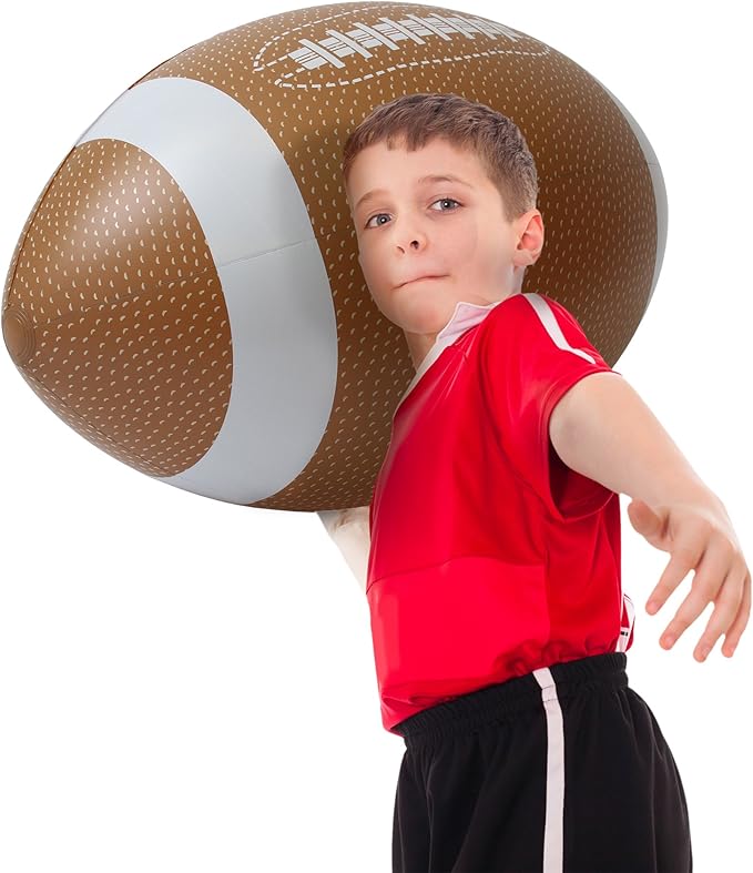 GoFloats 4 ft Giant Inflatable Football - Made from Premium Raft Grade Vinyl, Kids