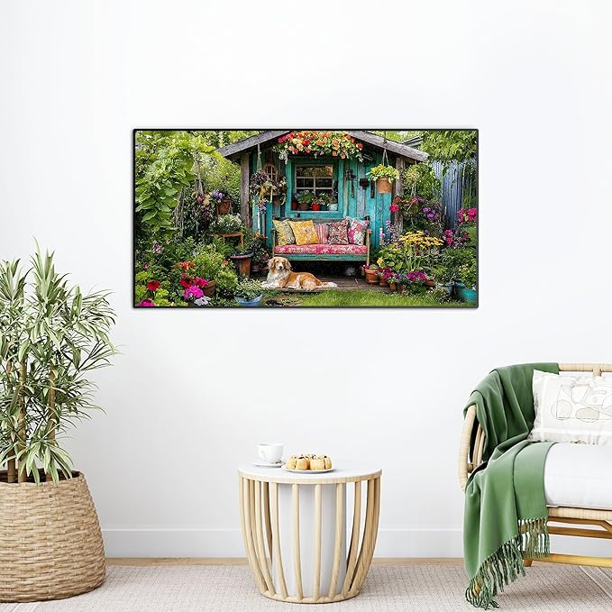 Bimkole Garden Retreat Puzzles for Adults 1000 Pieces, Landscape Paper Jigsaw Puzzle 1000 Pieces - Fun and Challenging Family Decoration Puzzle Great Gift Idea, Finished Size is 31.5 x 16.14 in