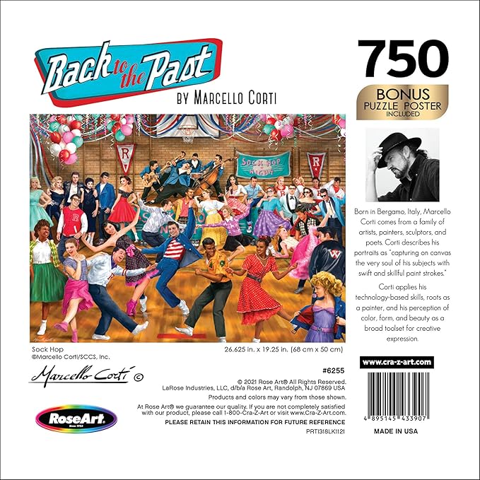 RoseArt - Back to The Past - Sock Hop - 750 Piece Jigsaw Puzzle for Adults