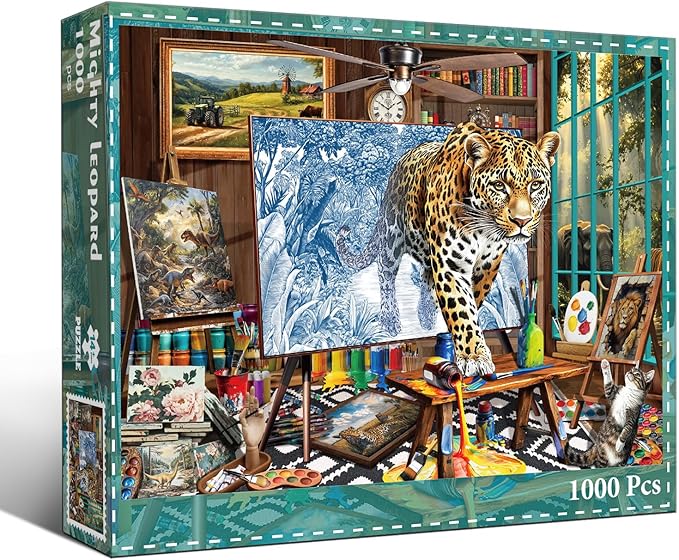 Jigsaw Puzzles for Adults 1000 Pieces, Interlock Perfectly No Dust, Impossible Difficult Hard Fun 1000 Piece Jigsaw Puzzles for Adults-1:1 Poster-Mighty Leopard
