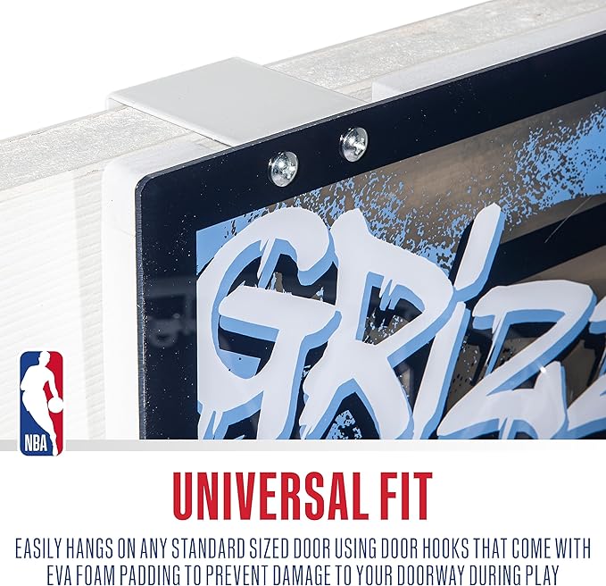 Franklin Sports NBA Team Over the Door Basketball Hoops - Kids Indoor Mini Basketball Hoop + Ball Set - NBA Fan Mini Hoops