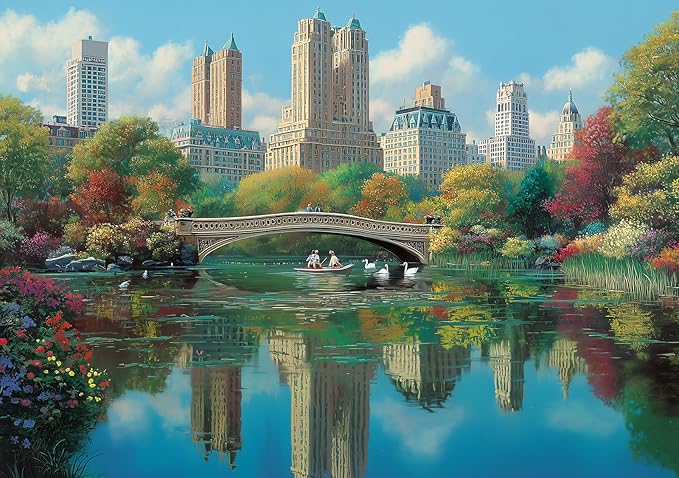 500 Piece Puzzle for Adults – Arch Bridge Park Jigsaw Puzzle 500 Pieces for Adults – Interlock Perfectly Letter on Back No Dust, Home Decor Birthday Party Gift Toy for Men Women Elders Seniors
