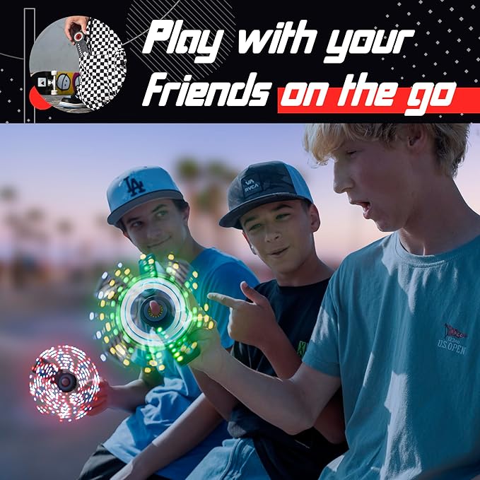 RingSlingr Light Up Fidget Spinner with 4 LED Modes, Unique Glow in The Dark Fidget Toys for Adults, Teens, and Kids