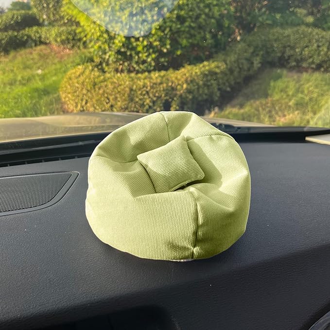 Doll Car Seat Compatible with Labubu, Handmade Bean Bag Chair for 5.9-6.7 inch Doll, Anti-Slip Bottom, Cute Doll Accessories for Display, Fans&Collectors Gifts, Durable Corduroy Fabric (Light Green)