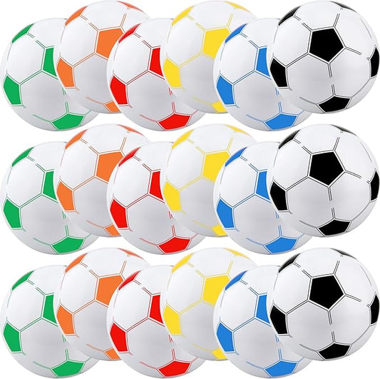 16 Pack 16 Inch Inflatable Soccer Balls Beach Balls Bulk Colorful Blow Up Beach Soccer Balls Party Favor for Outdoor Summer Pool Beach Sports Party Favor, 8 Colors