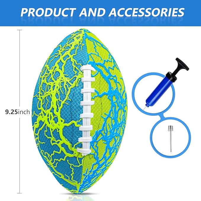 Jasonwell Waterproof Football Pool Toys - Strong Grip Soft Football for All-Weather Play Pool Games Beach Toys Water Footballs Outdoor Sports Toy Christmas Birthday Gifts for Kids Boys Teens Adults