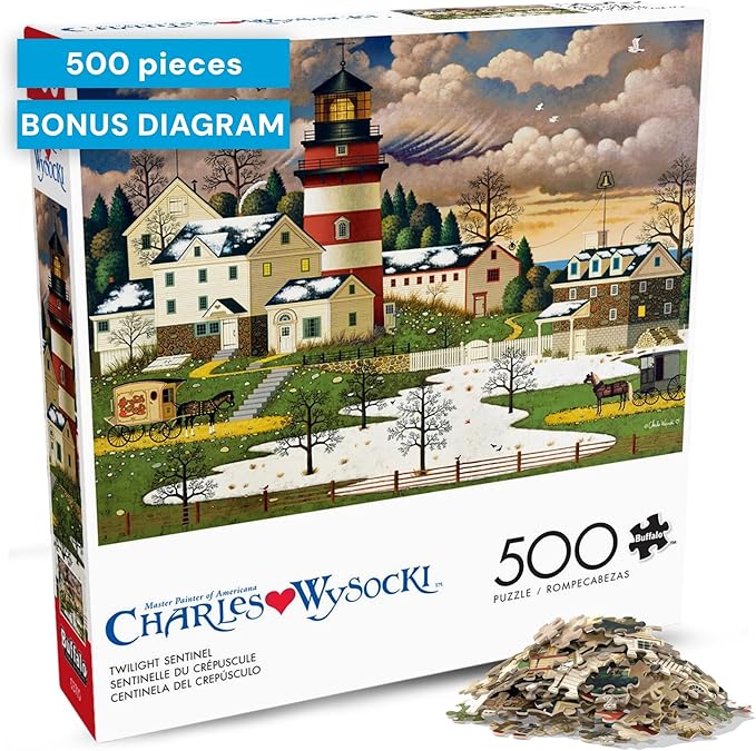 Buffalo Games – Charles Wysocki Twilight Sentinel 500 Piece Jigsaw Puzzle for Adults with Full-Color Reference Poster