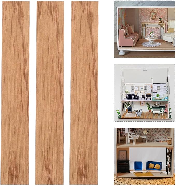 Toyvian Miniature Dollhouse Flooring 1 12 Scale DIY Floorboards with Realistic Grain Panels for Tiny Doll House Accessories and Craft Decoration