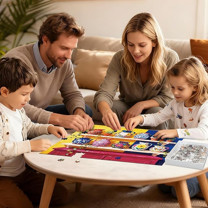 Puzzles for Adults 1000 Pieces - Vibrant Folk Art Puzzle with Colorful Hand-Painted Ceramic Design, Impossible Jigsaw Puzzles for Relaxation, Home Decor & Gift, 50x70cm (19.7x27.56in)