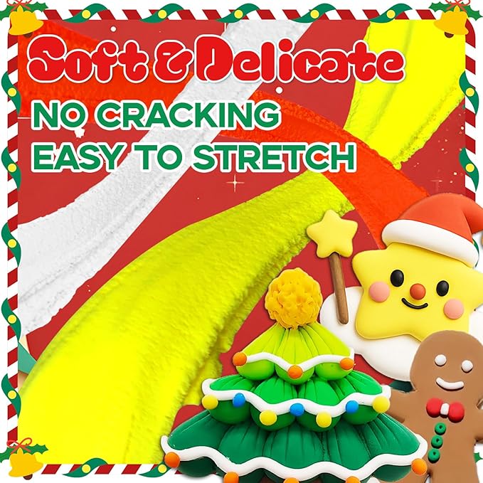 Air Dry Clay - 12 Boxes Christmas Modeling Clay Kit with 8 Sculpting Tools,Safe & Non-Toxic,DIY Magic Gifts Toys for Boys,Girls,Kids