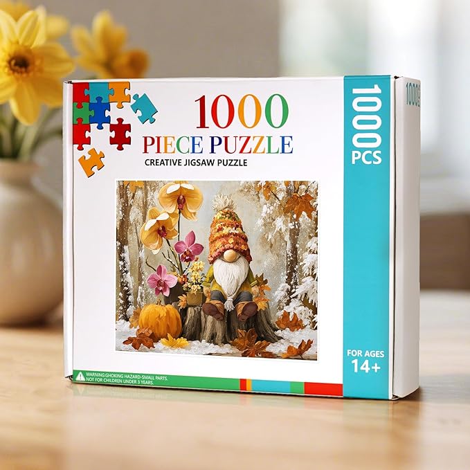 The Harvesting Gnomes Puzzles for Adults 1000 Pieces, Impossible Impossible Hard Difficult Challenging Jigsaw Puzzle 1000 Pieces, Christmas Birthday Gifts Home Decor for Adults/Friends/Family