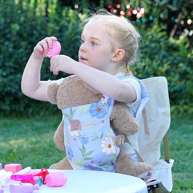 GAGAKU Baby Doll Carrier for Girls Toddlers, Kids Toy Carriers with Adjustable Straps, Reborn Doll Accessories - Blue