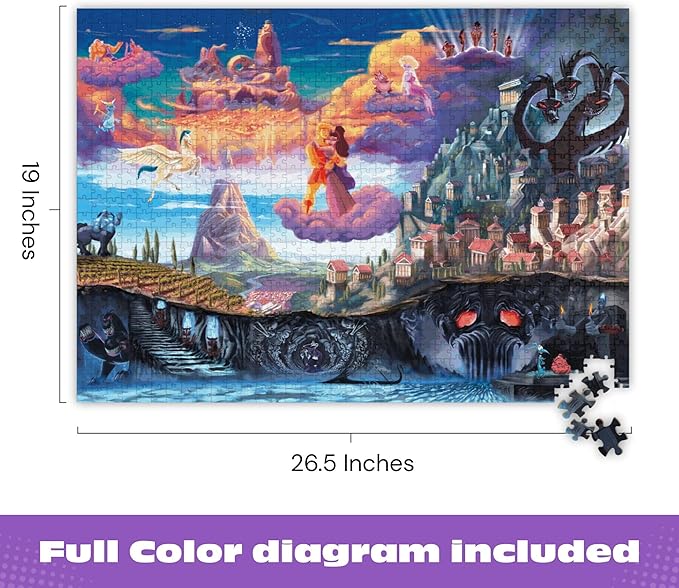 Ceaco Thomas Kinkade Puzzles – Disney’s Hercules 1000 Piece Jigsaw Puzzle, Disney Puzzle for Adults with Premium Board & Poster