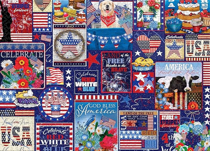 Ceaco - Tracy Flickinger - Patriotic Collage - 1000 Piece Jigsaw Puzzle