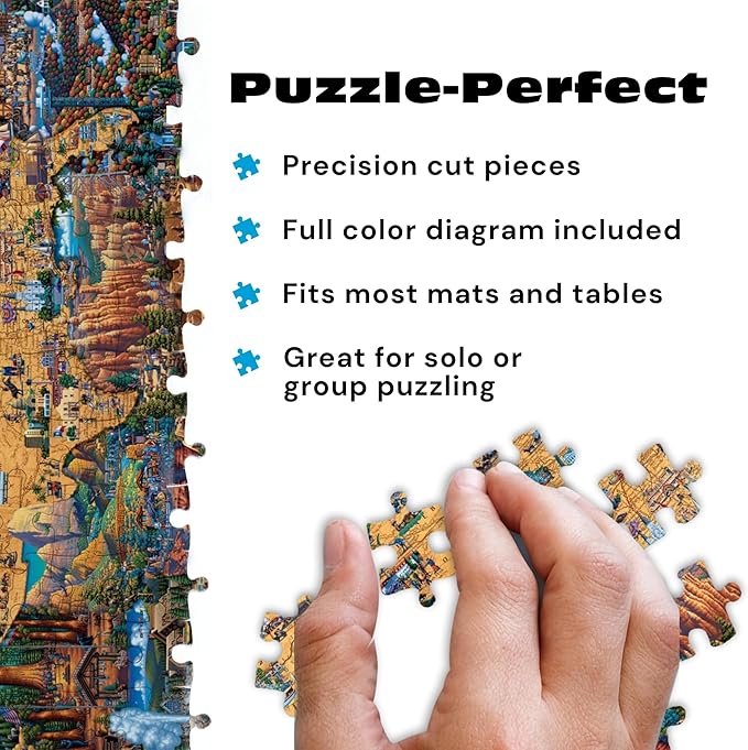 Buffalo Games - Jigsaw Puzzles 1000 Pieces - Dowdle National Parks Map - 1000 Piece Puzzle for Adults - Premium Giftable Foil Box with Reference Poster - Made in USA