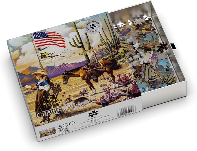 Buffalo Games – Charles Wysocki Love Letter from Laramie - 500 Piece Silver Select Jigsaw Puzzle Colorful Puzzles for Adults – Precision-Cut Pieces, Beautiful Artwork