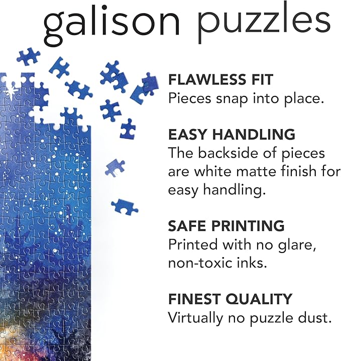Galison Journey of Three Kings – 500 Piece Jigsaw Puzzle Featuring Artwork Capturing The Journey of The Magi in A Vibrant Jewel Toned Composition