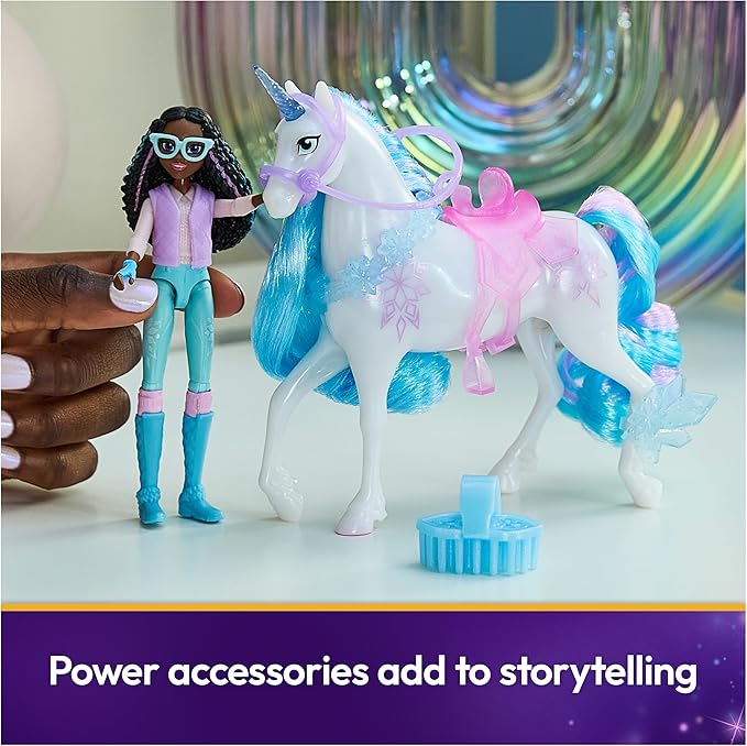 Unicorn Academy, Layla & Glacier Power of Friendship Set with Translucent Saddle & 2 Power Accessories, Dolls & Unicorn Toys for Girls Ages 4 and up