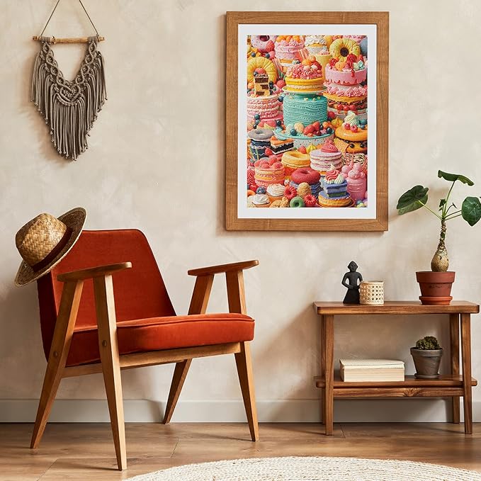 Jigsaw Puzzles for Adults 1000 Pieces, Colorful Delicious Donut Food Cakes Difficult Challenging Unique Puzzle for Game Night Family Home Decor, 20x27 Inches, Cakes