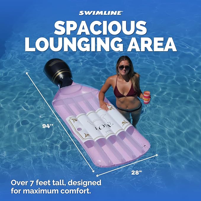 SWIMLINE Inflatable Swimming Pool Float Lounger Raft Mattress, Fun Mat, Rosé Classic Edition, Pink