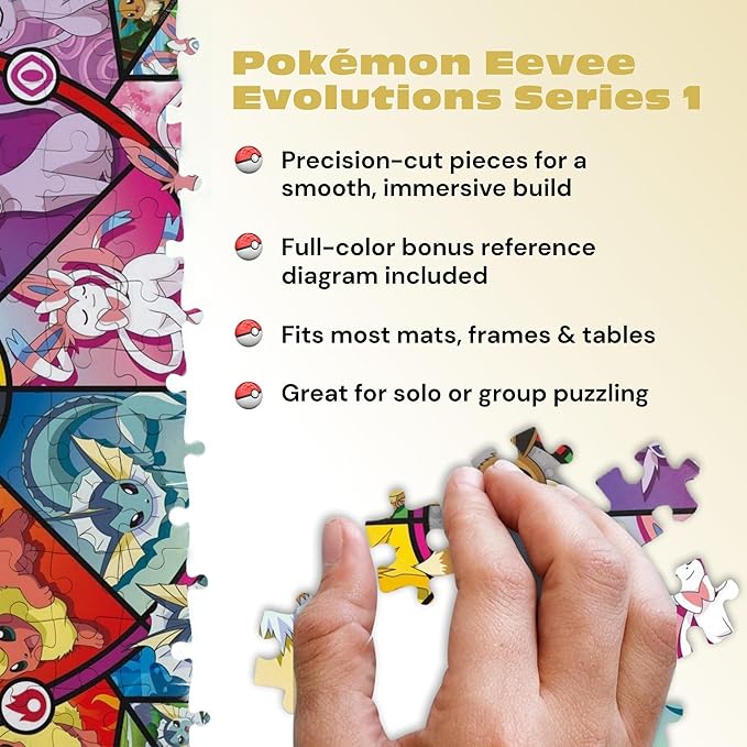Buffalo Games - Pokémon - Eevee Evolutions Series 1 - 500 Piece Jigsaw Puzzle for Adults - Challenging Puzzle Perfect for Game Nights - Finished Size 21.25 x 15.00