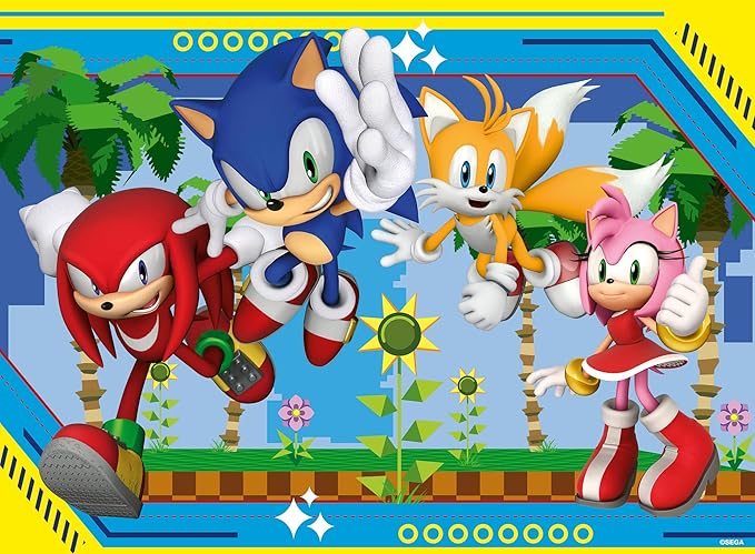Ravensburger - Sonic The Hedgehog - 100 Piece Jigsaw Puzzle - XXL Pieces for Easy Assembly - Exciting, Bold Image of Sonic & Friends - Premium Quality - Ideal Gift - Screen-Free Fun - Children Age 6+