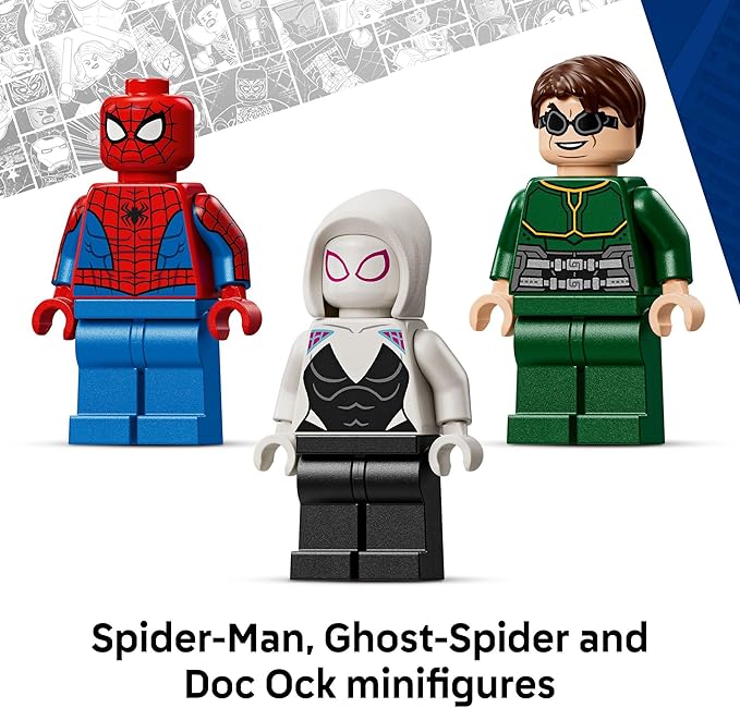 LEGO Marvel Mech Battle: Spider-Man vs. Doc Ock Building Toys for Kids - Super Hero & Villain Poseable Mech Toys W/3 Marvel Minifigures for Kids & Fans, Ages 6+ - Gift Idea for Birthdays - 76338