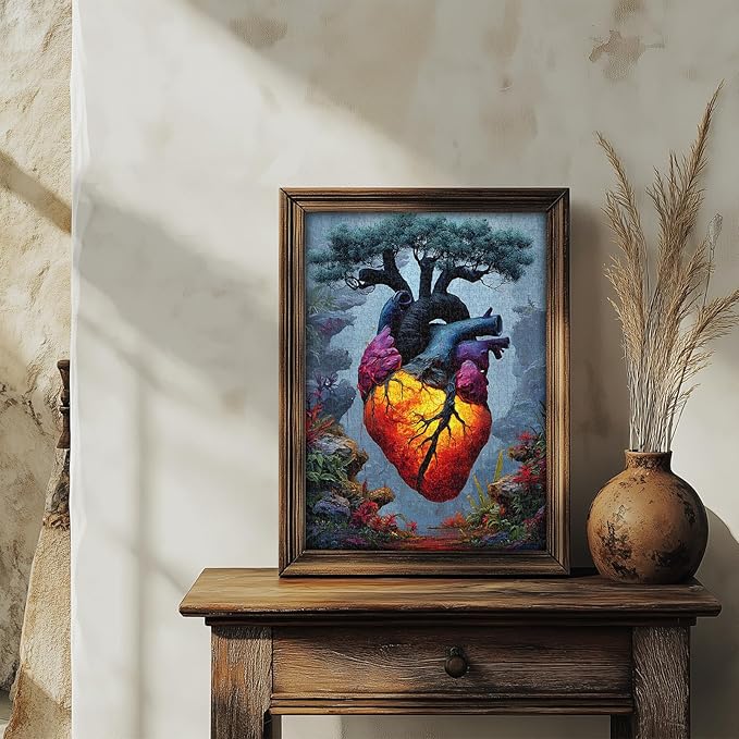 PICKFORU Heart of the Forest 1000 Piece Puzzle for Adults, Nature Mountain Plants Jigsaw Puzzles, Colorful Impossible Whimsical Puzzles as Wall Art