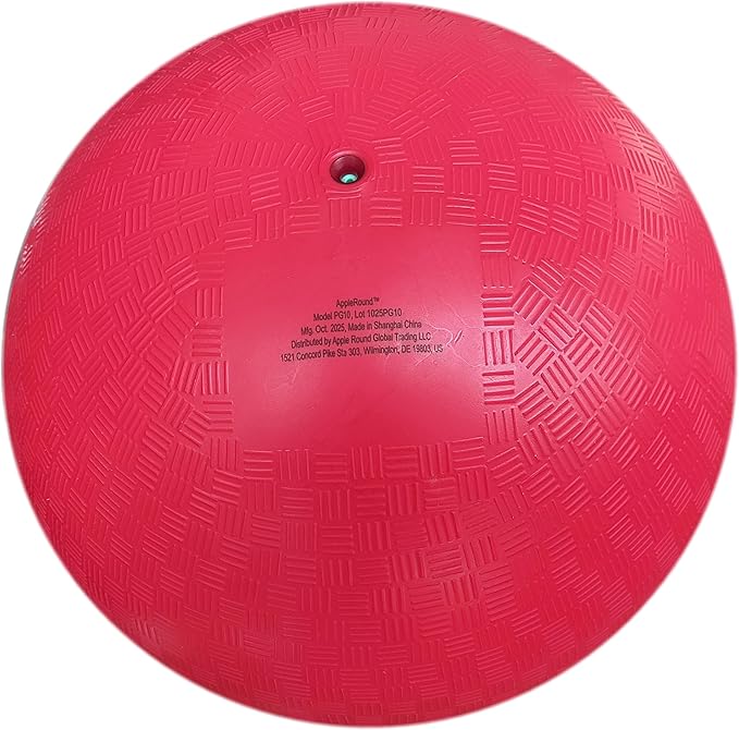 AppleRound 8.5 Inch Playground Ball with Air Pump, Pack of 1 Ball with 1 Pump, Official Size for Dodge Ball, Handball, Camps and Schools (Red)